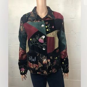 Parsley & Sage Jacket Mixed Media Embroidered
